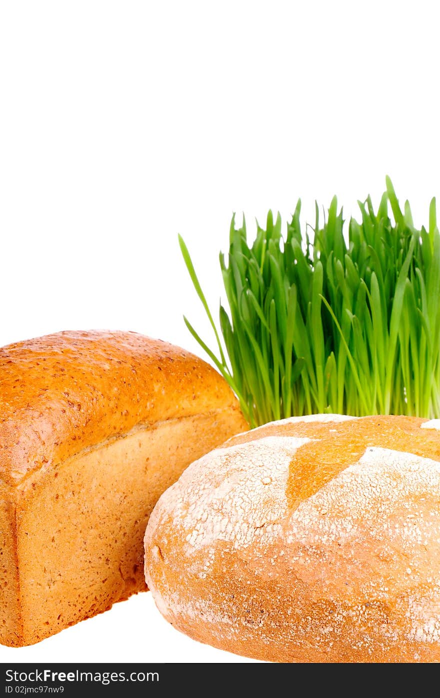 Bread isolated on the white background.