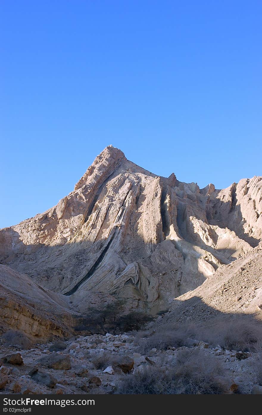 Geological deformations of rock layers seen in mountains of Negev Desert in Israel. Geological deformations of rock layers seen in mountains of Negev Desert in Israel.