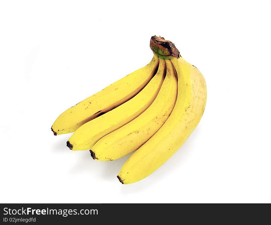 Bunch of bananas isolated on white