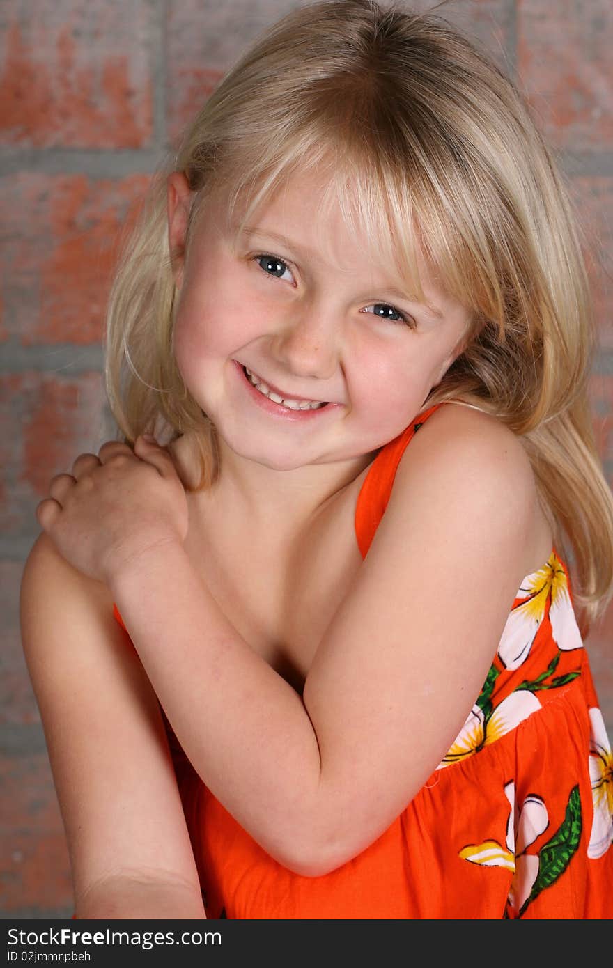 Portrait of a cute little blond girl. Portrait of a cute little blond girl