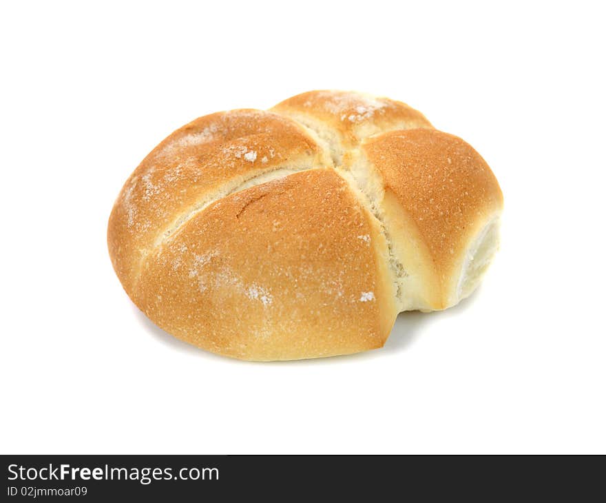 Bread rolls isolated against a white background