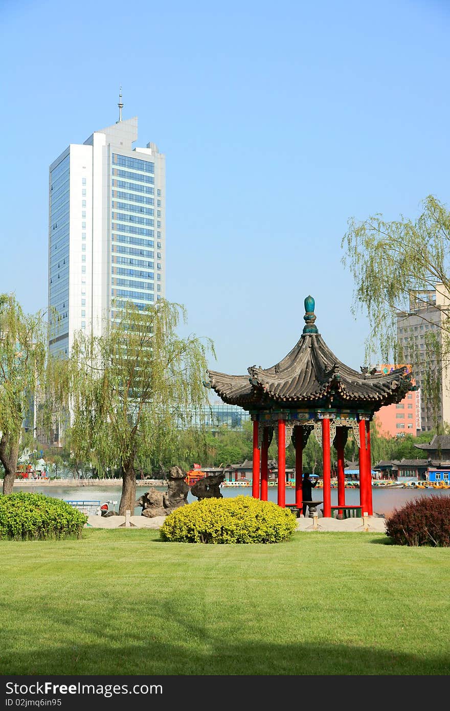 Summer scenery in the Yingze park, Taiyuan, Shanxi province, China. Summer scenery in the Yingze park, Taiyuan, Shanxi province, China.