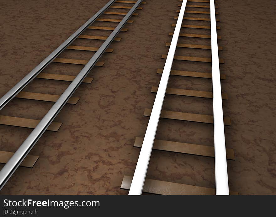 Computer Generated Rail Tracks for background