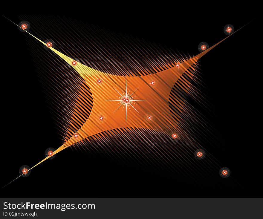 Bright abstraction on a black background