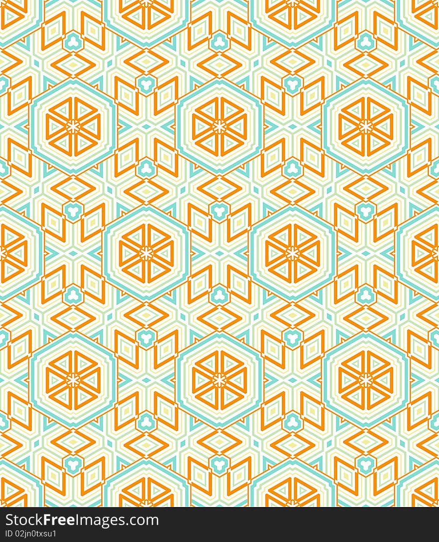 The Retro samples a background from an orange mosaic. The Retro samples a background from an orange mosaic.