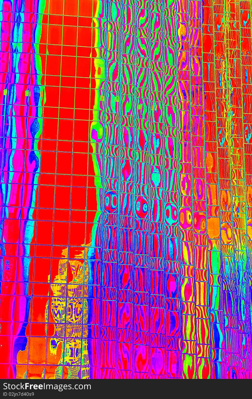 An array of brilliant colors reproduced in Photoshop from a sky scraper with reflective windows. An array of brilliant colors reproduced in Photoshop from a sky scraper with reflective windows.