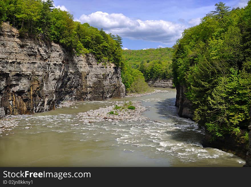 Limestone Cliffs along Genesee River in Letchworth State Park