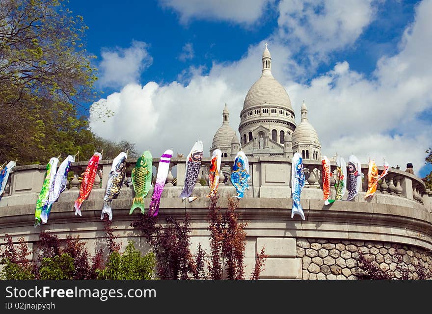 Sacre couer and chinese windsocks