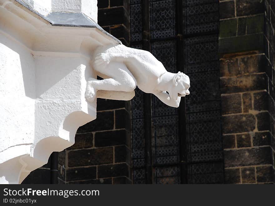 Gargoyle on the German castle of Meissen, Saxony. Gargoyle on the German castle of Meissen, Saxony.