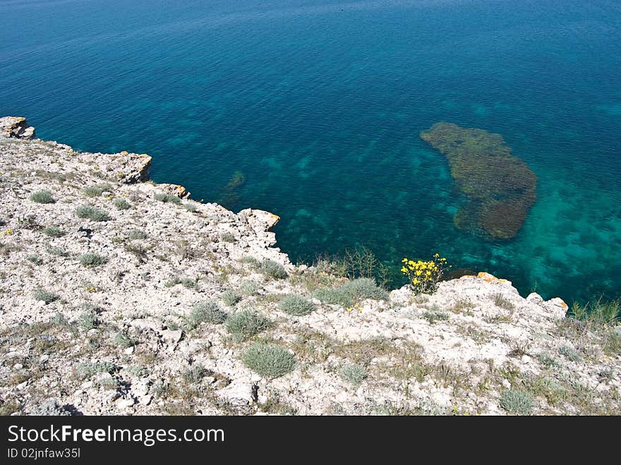 View on the Black sea form the high cliff