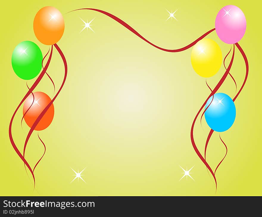 Illustrated celebration card template with balloons. Illustrated celebration card template with balloons