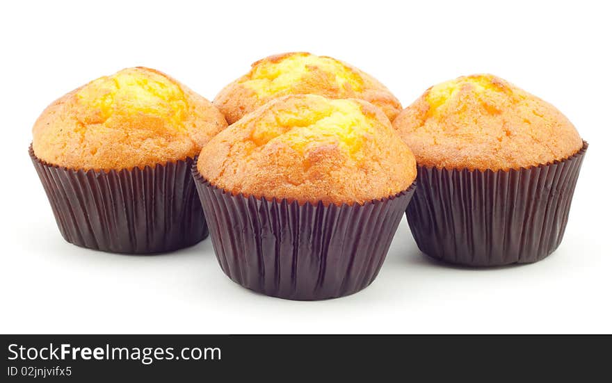 Cakes in the form of a white background