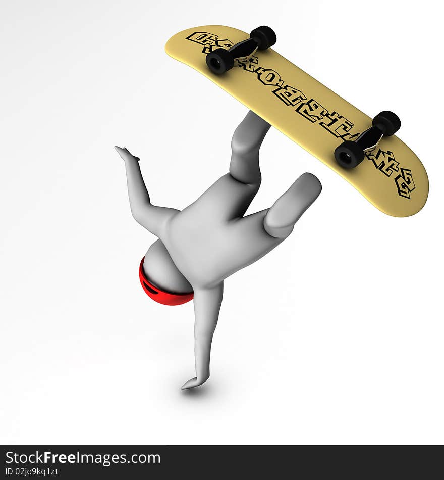 3d skateboarder