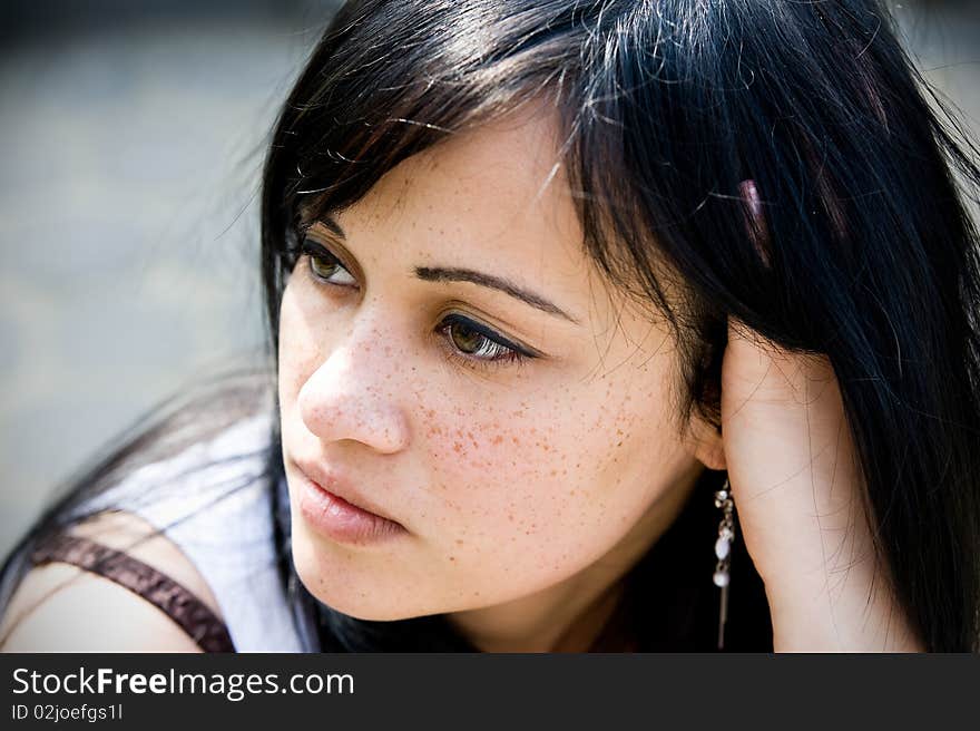 Portrait of cute brunette