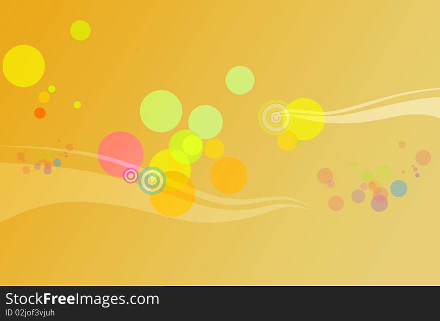 Background of large sweeping artistic wave on a yellow background.