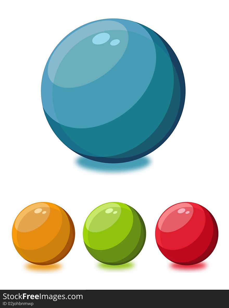 Vector illustration of colorful glass balls