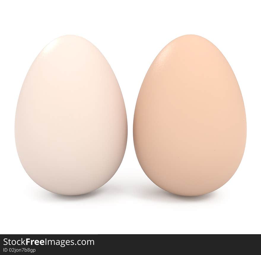 Eggs isolated on white - 3d illustration