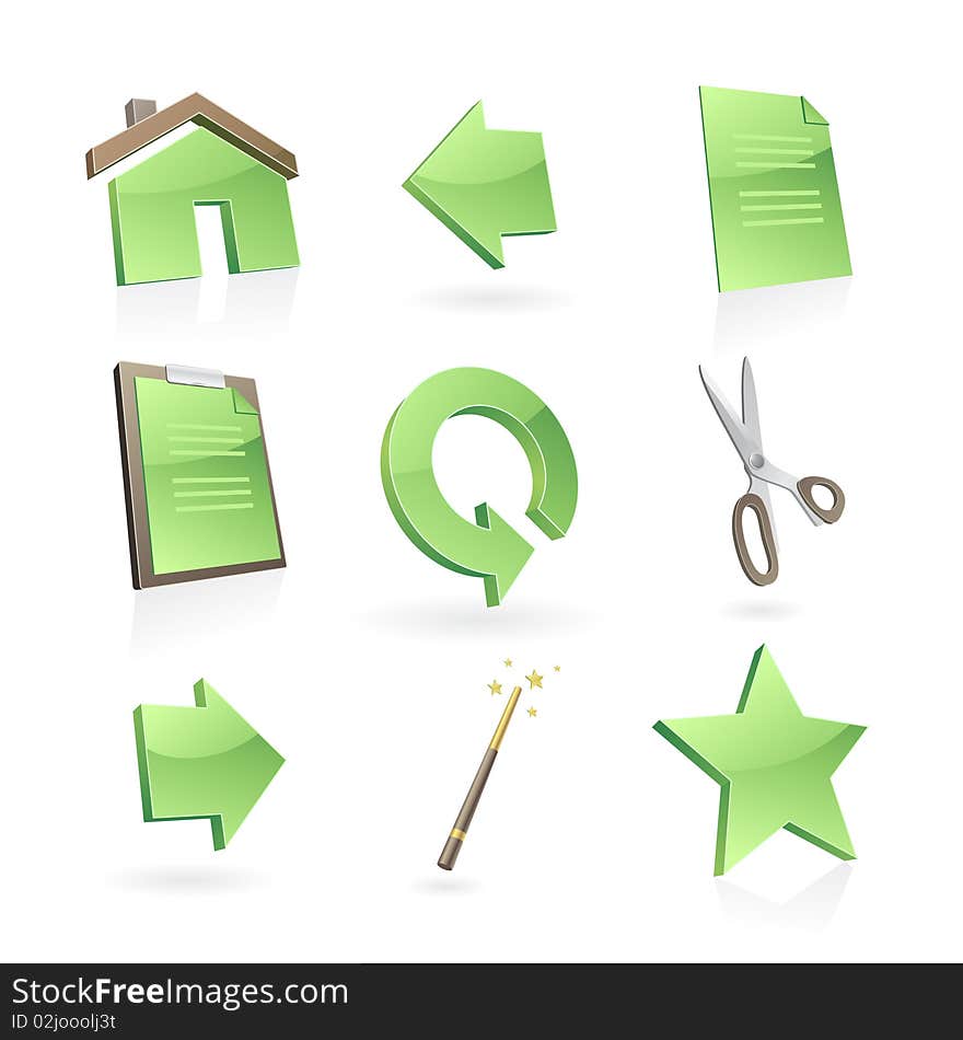 Green symbols set