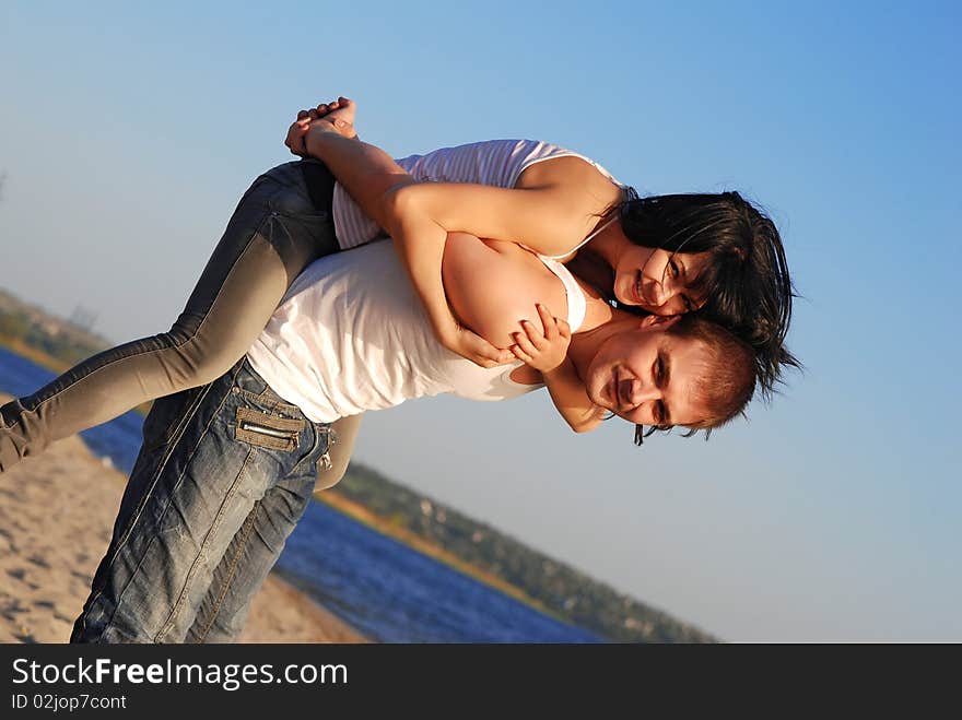 Young couple on the beach