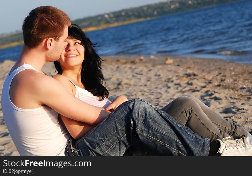 Young couple on the beach