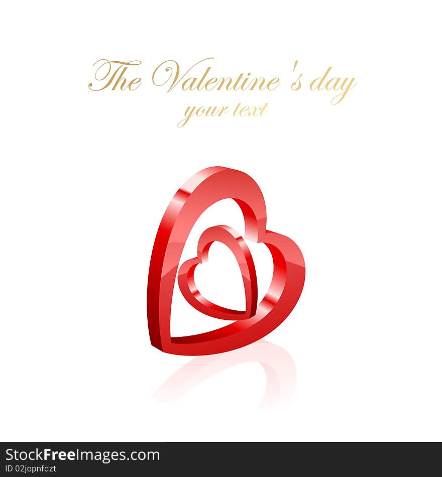 Romantic heart background isolated on white