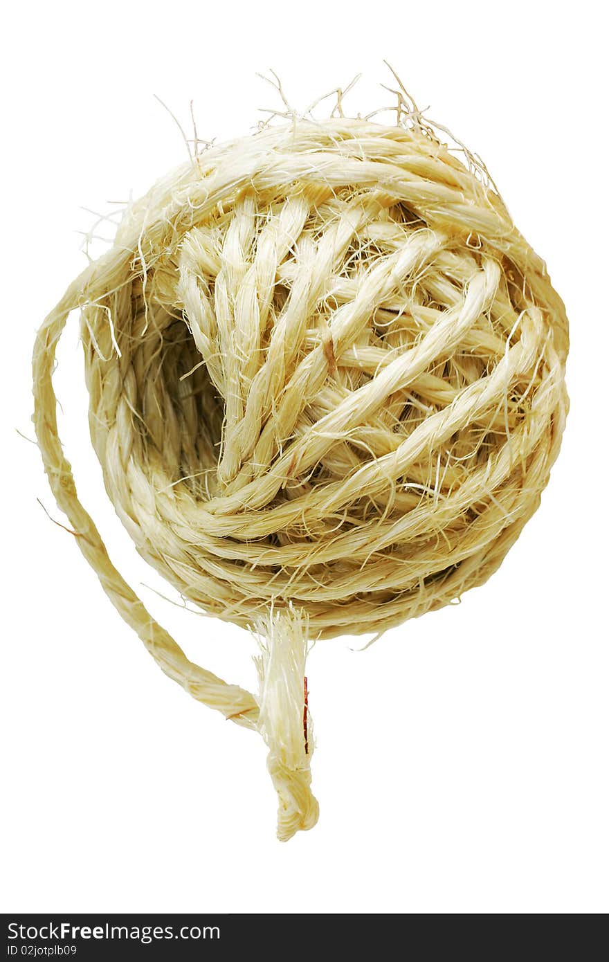 Close up image of a ball of parcel string