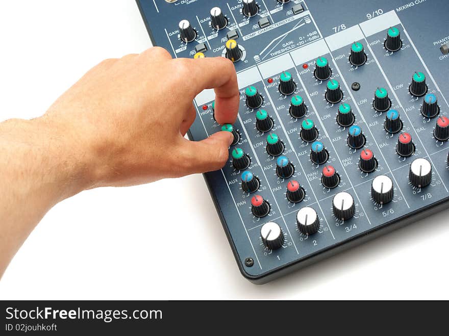 Hand and mixing console