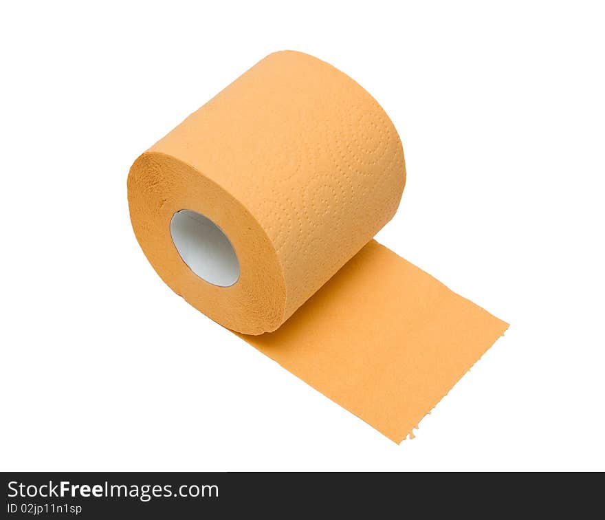 The roll of toilet paper. Isolated.