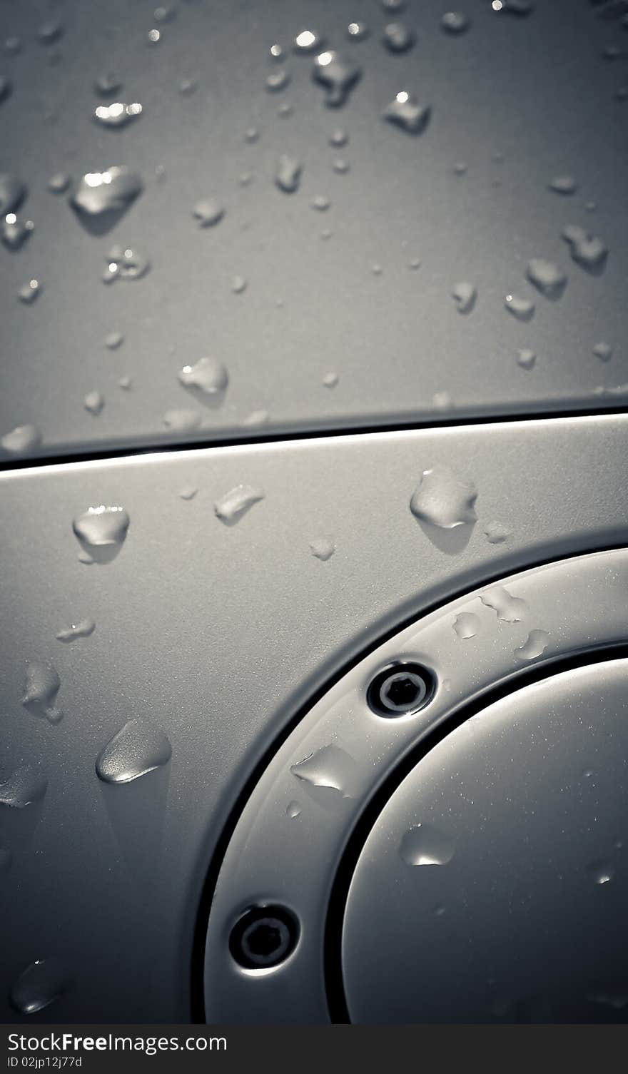 Raindrops on metal