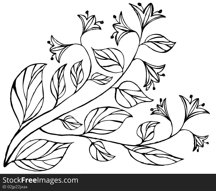 Beautiful hand drawn floral background