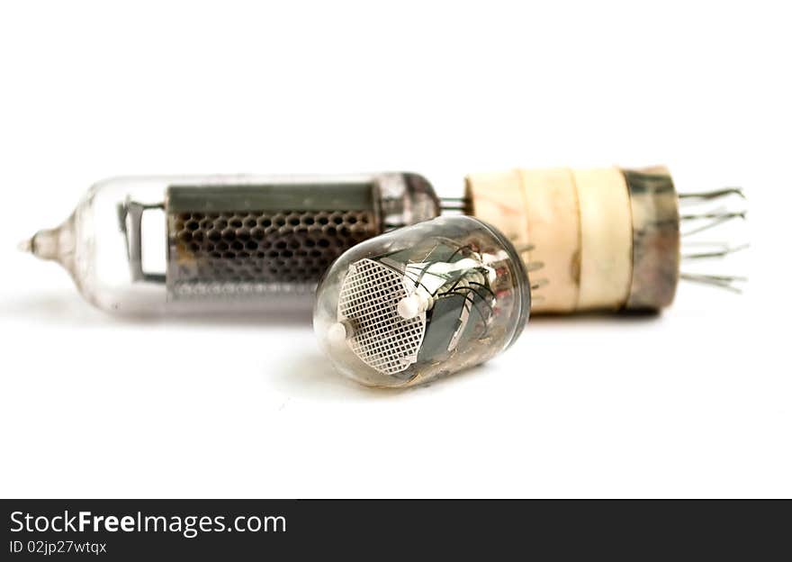 Vacuum lamps on a white background