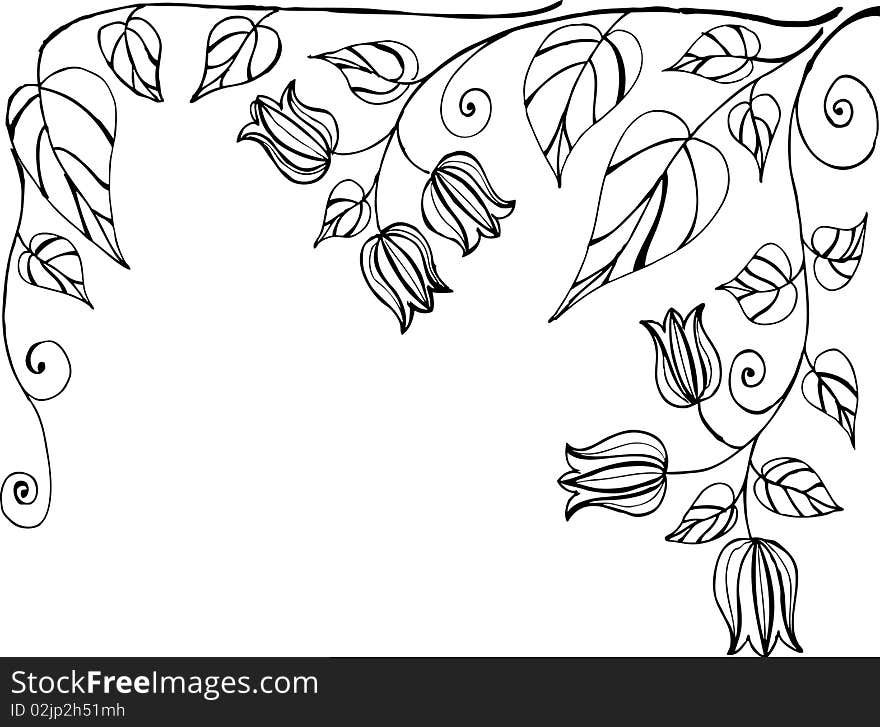 Hand drawn vector floral background