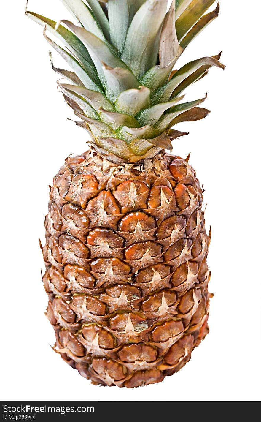 Tasty and ripe pineapple over the white background