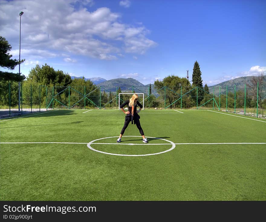 Girl on stadium