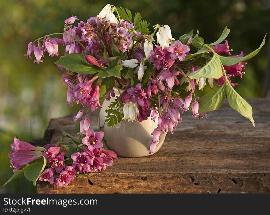 Summer bouquet of purple flowers. Summer bouquet of purple flowers