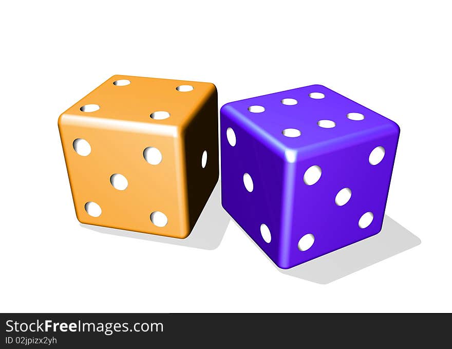 Orange and Violet Dice for those who loves games