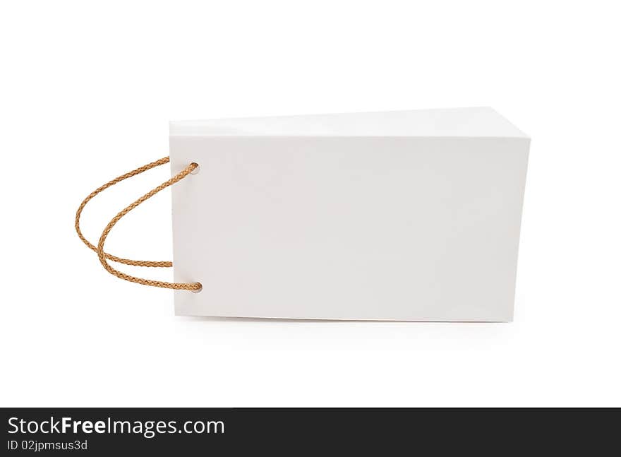 White gift package on a white background