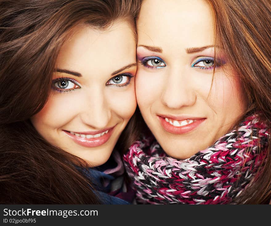 Two girls smiling