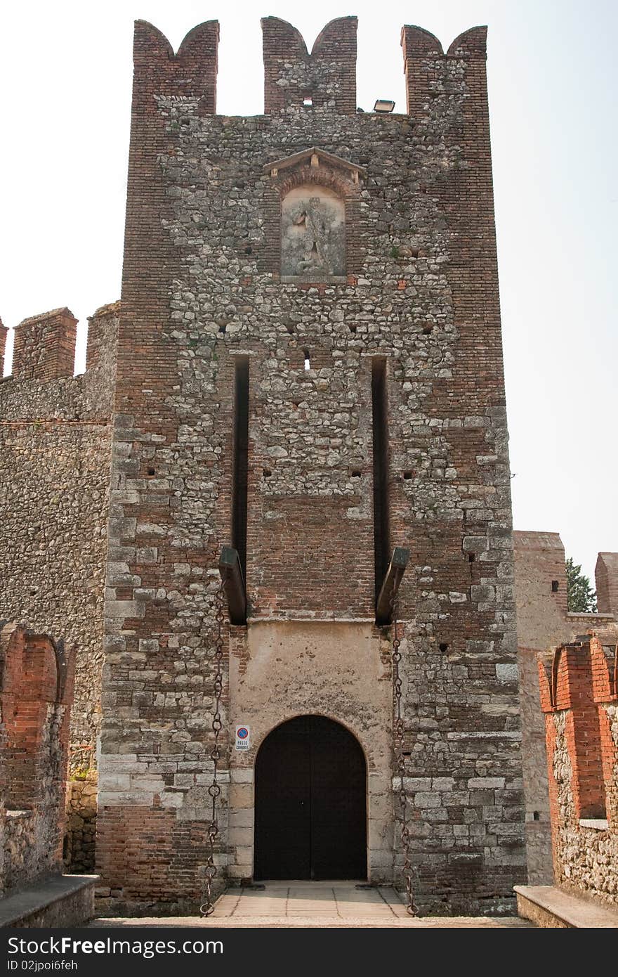 Castle with flowers in italy