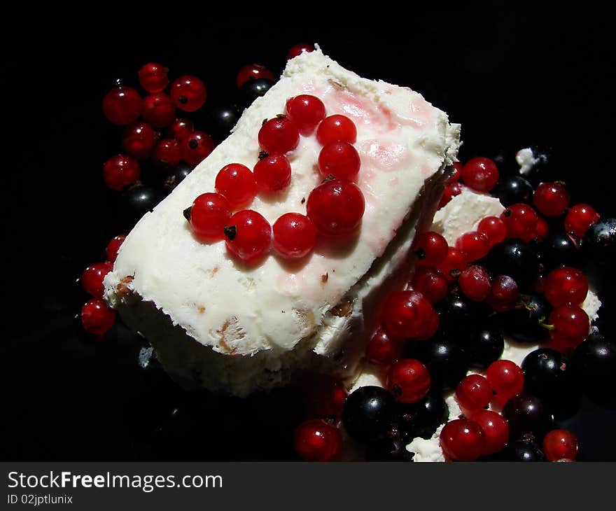 Ice cream with currant