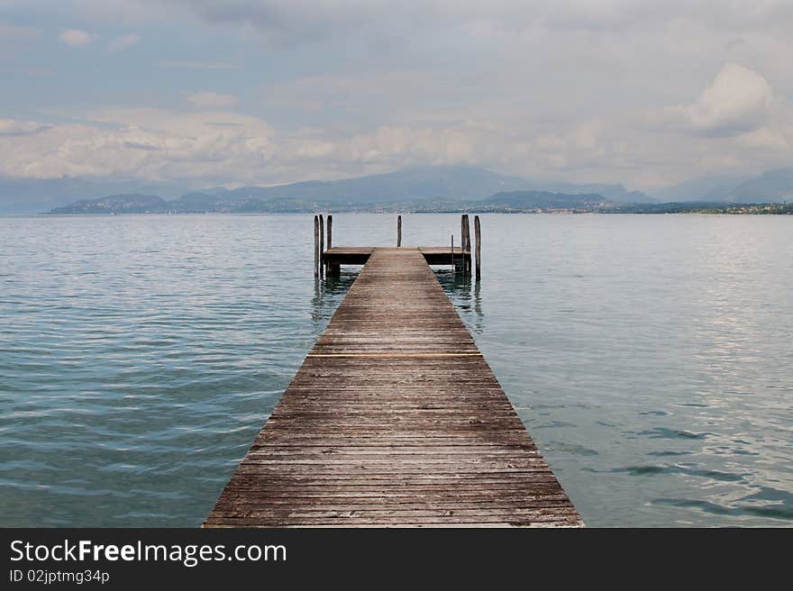 A boardwalk in lake Garda