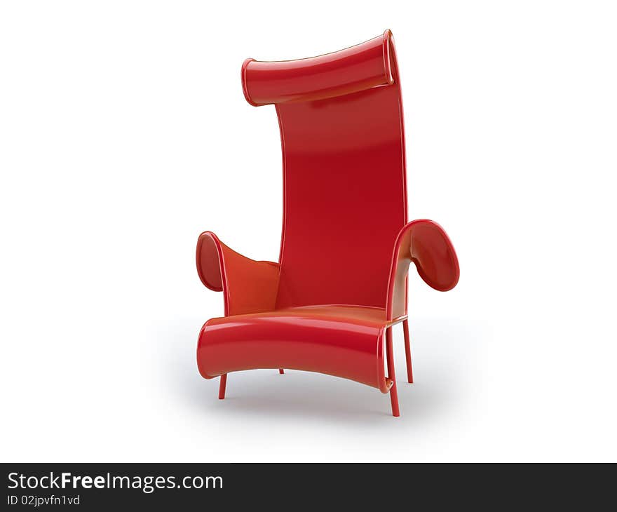 Stylish 3d chair on the white background