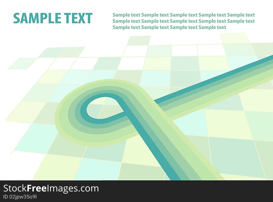 Abstract template with striped green line. Abstract template with striped green line