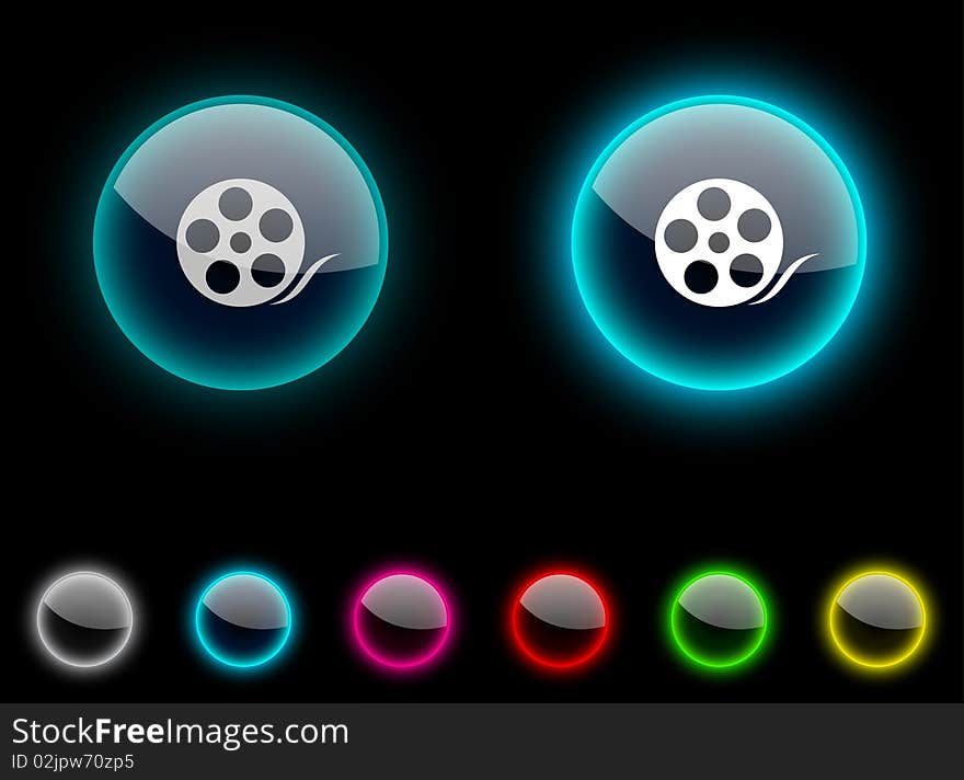 Media realistic icons. Empty buttons included. Media realistic icons. Empty buttons included.