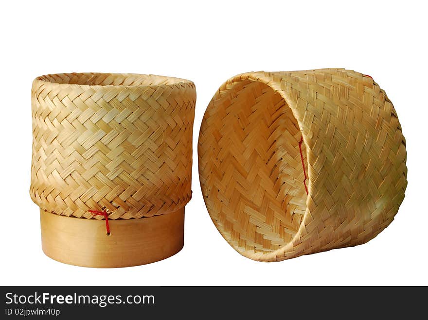 A Basketwork with bamboo for keep sticky rice.