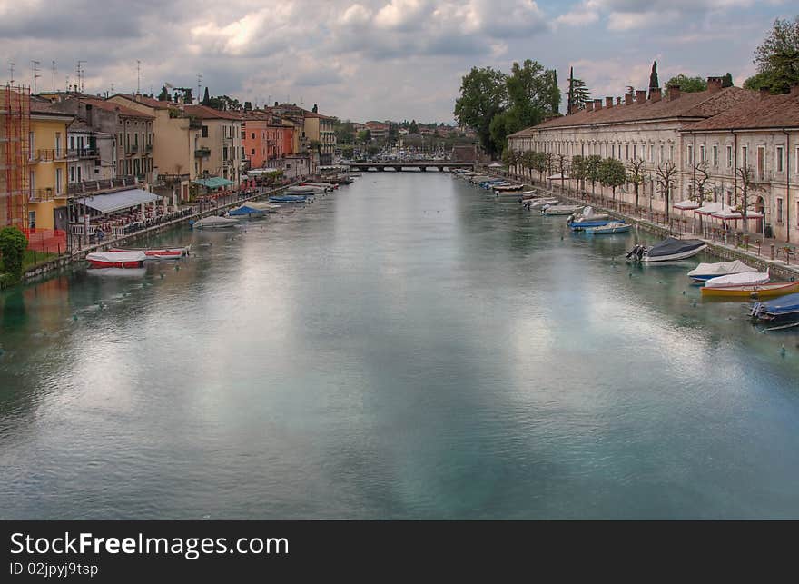 An Italian town with canal