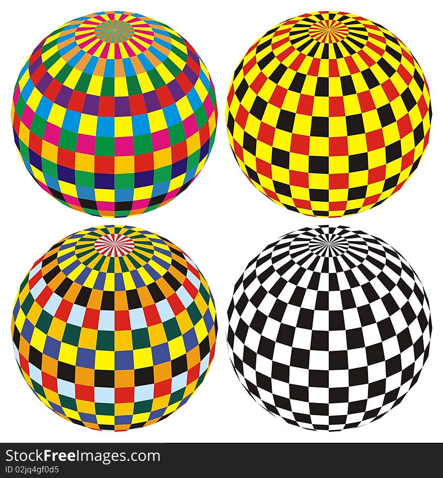 Ball Sphere With Colored Shapes