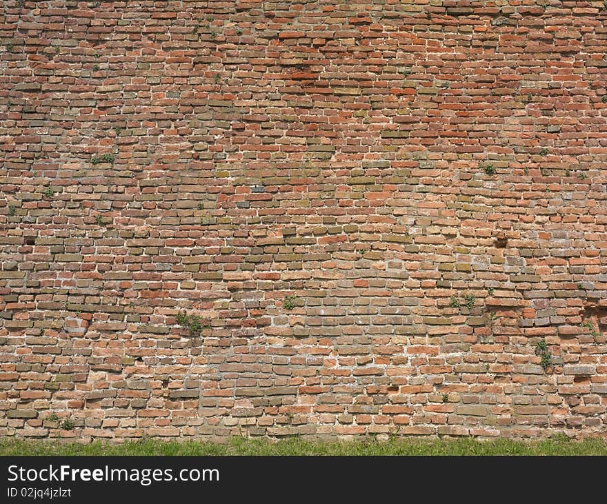 Wall of bricks, wide and detail. Wall of bricks, wide and detail