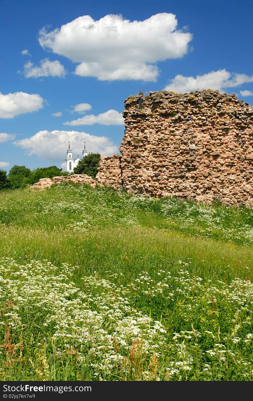 The rests of a wall of the castle in Krevo, Belarus. The rests of a wall of the castle in Krevo, Belarus.