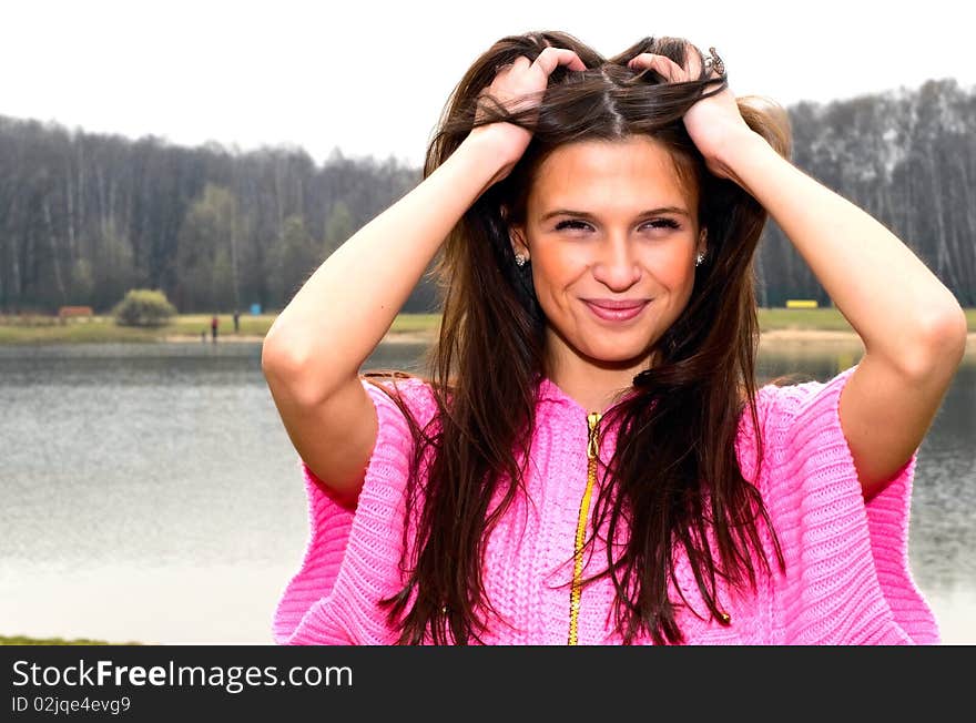 Portrait of young smiling woman. Portrait of young smiling woman